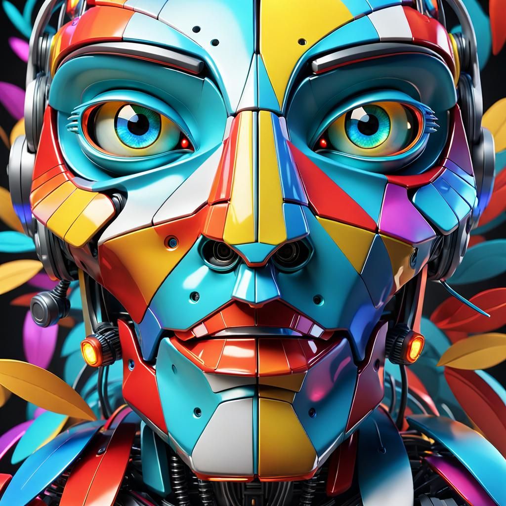 Cybernetic Parrot Robot in Roger Dean Style