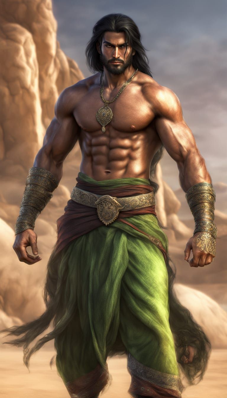 Handsome Persian Djinn in Photorealistic Detail
