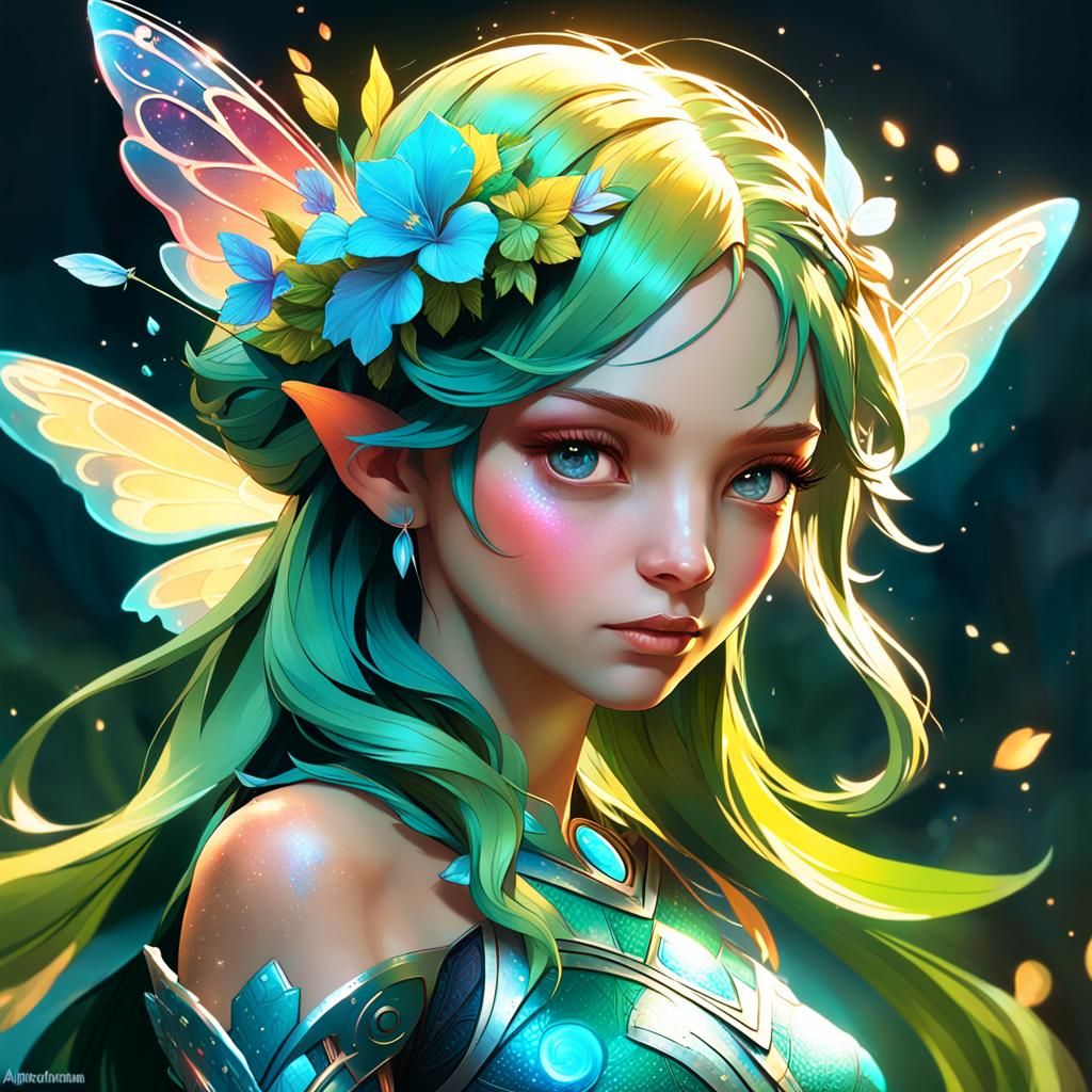Enchanting Mythical Fairy Portrait in Hyperdetailed Style