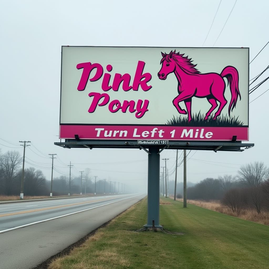 Retro-Style Billboard for Pink Pony Club