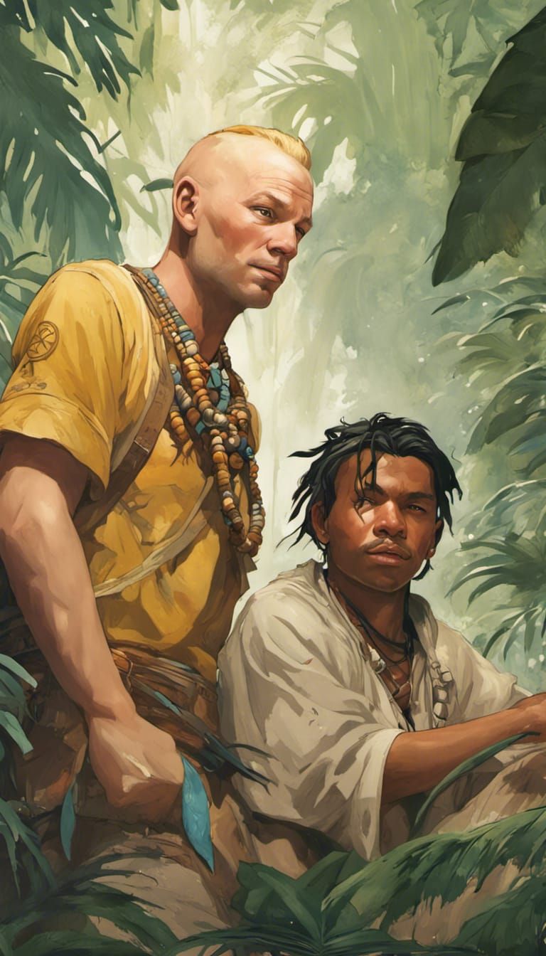 Tintin and Snowy Encounter Amazonian Tribes