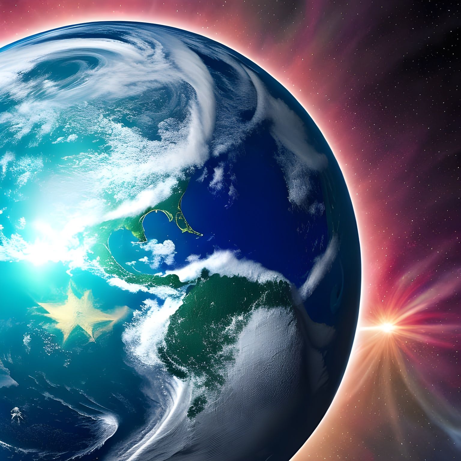 Earth from Space: Ultra Detailed Artgerm Style