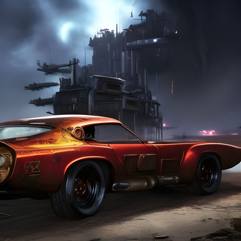 Wasteland Hotrod Car Inspired by Ed Repka Art