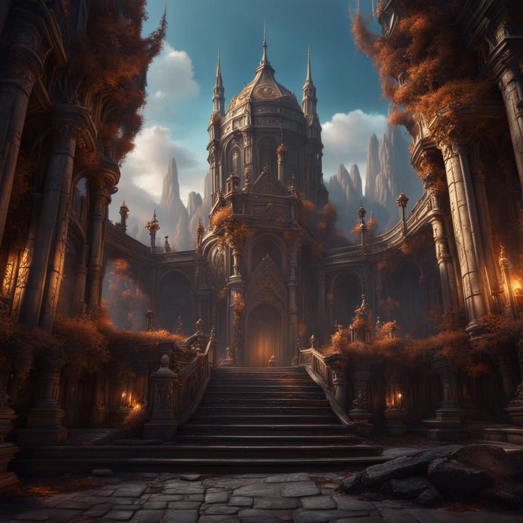 Fantastical Scholar: Detailed Matte Painting