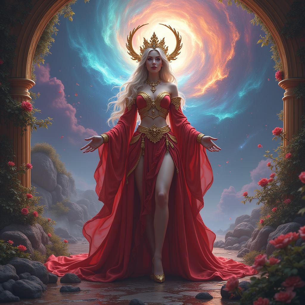 Goddess of Fortune and Insurance: Detailed Matte Painting