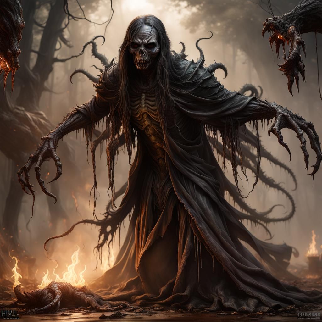 Macabre Wight Undead in Detailed Dark Fantasy Style