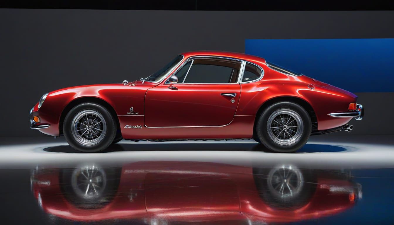 1972 Alpine A110 in Ruby Red as NC Wyeth Painting