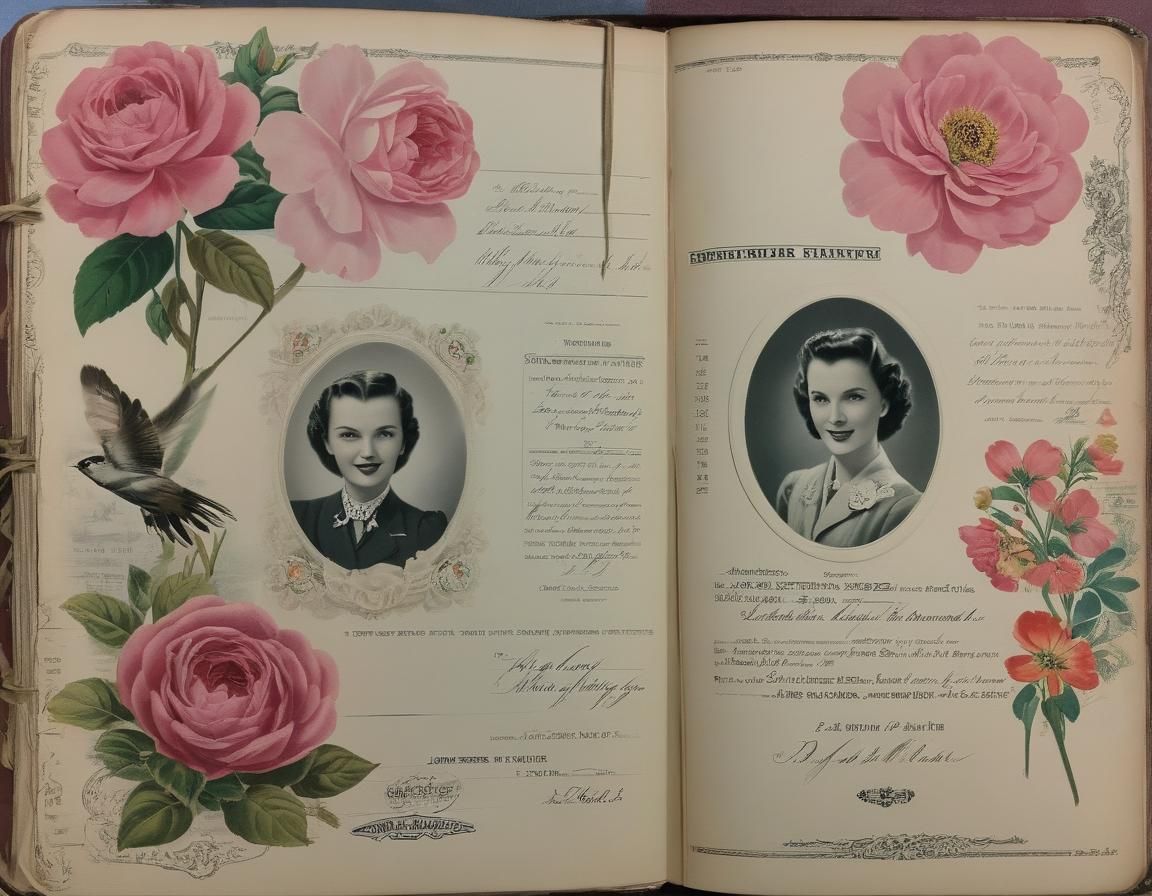 1940s Vintage Journal Ephemera and Keepsakes