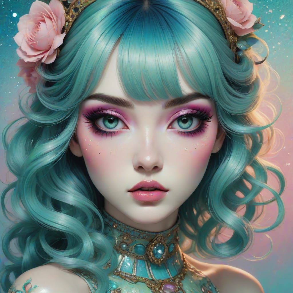 Vibrant Goddess of Bright Colors and Glitter