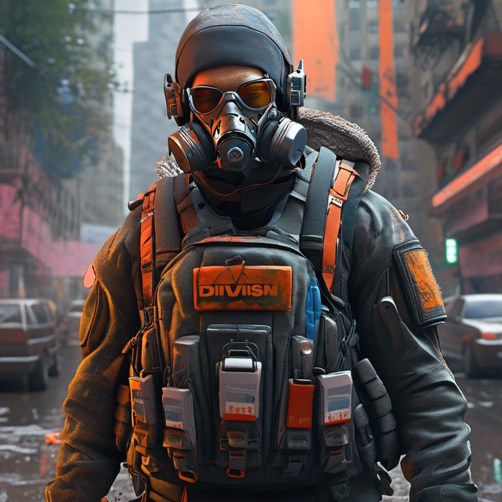 Division Agent with Futuristic Gear in Detailed Matte Painti...