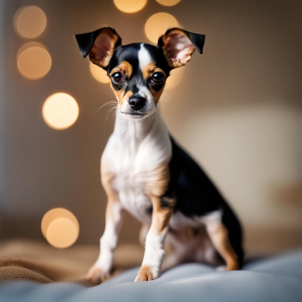 Tricolor Toy Fox Terrier Chihuahua Mix: Professional Photo