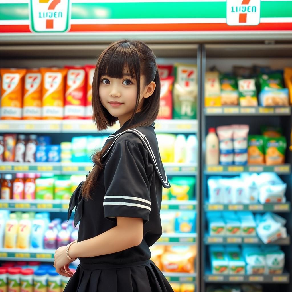 Japanese Schoolgirl Shopping at 7-Eleven