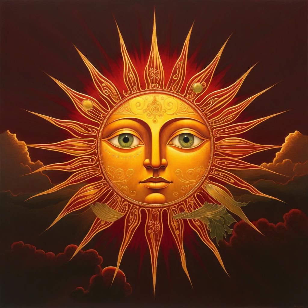Sun with Eyes Rising: Religious Iconography Art