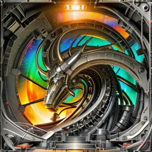 Photorealistic 3D Render in Giger Style