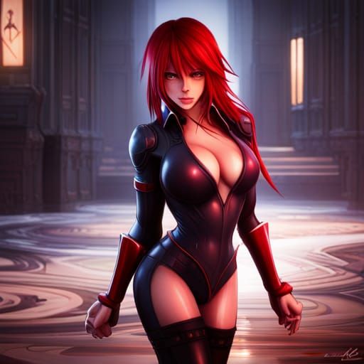Cyber Erza Scarlet Concept Art in UHD