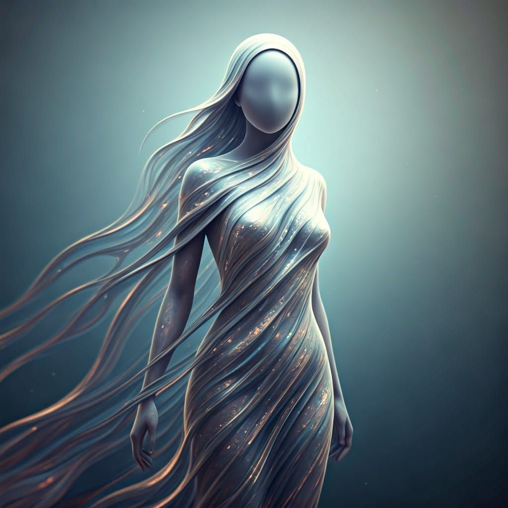 Ethereal Figure in Dreamlike, Impressionistic Style