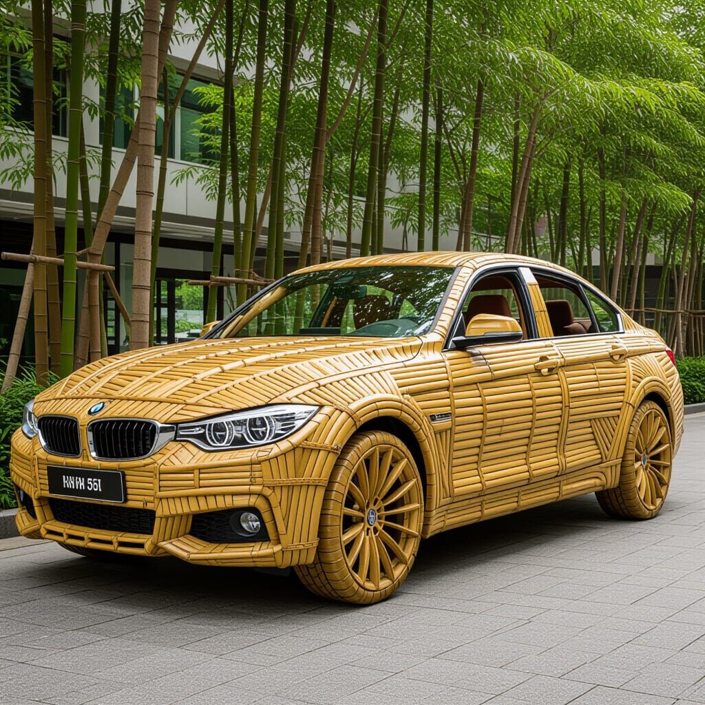Woven Bamboo Car Sculpture