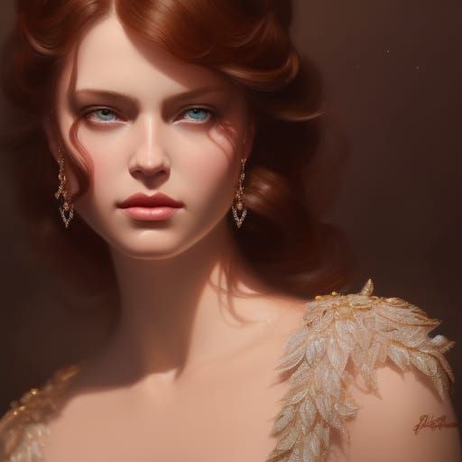 Hyperrealistic Portrait of Princess Belle with Dramatic Ligh...
