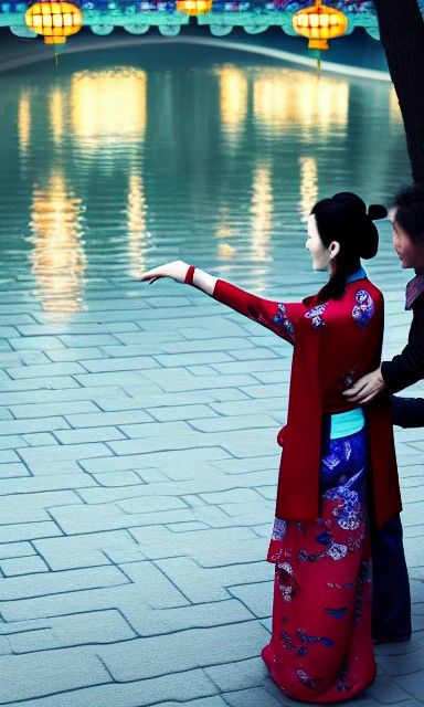 Chinese Couple Reach for Each Other: Hyperrealism in 8K