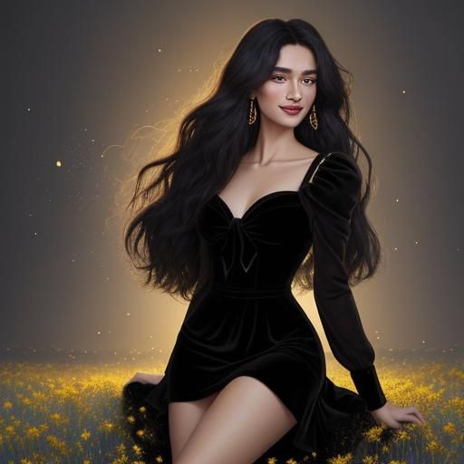 Fiery Dress: A Vision of Beauty in Digital Art