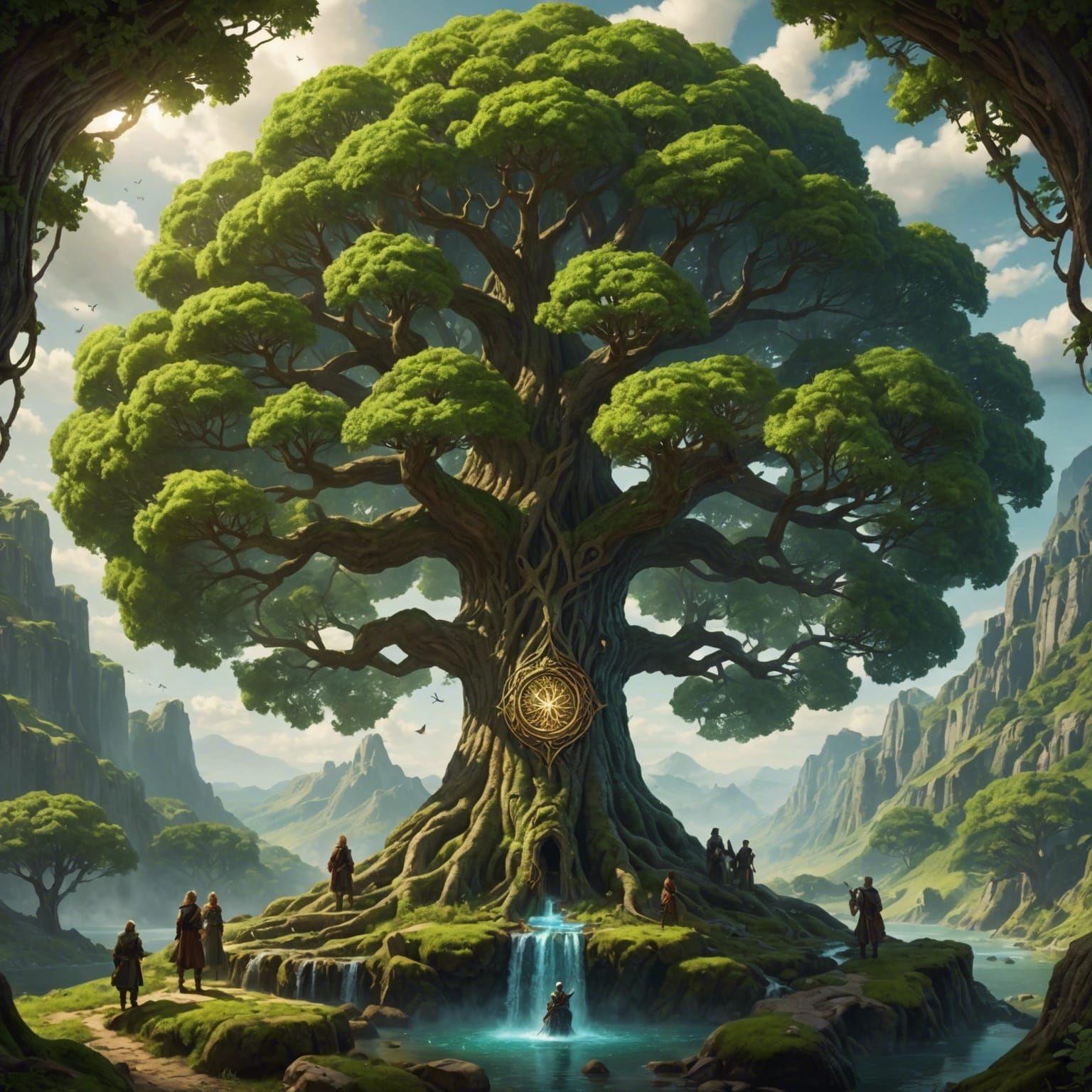 Yggdrasil, The World Tree in Epic Fantasy Style