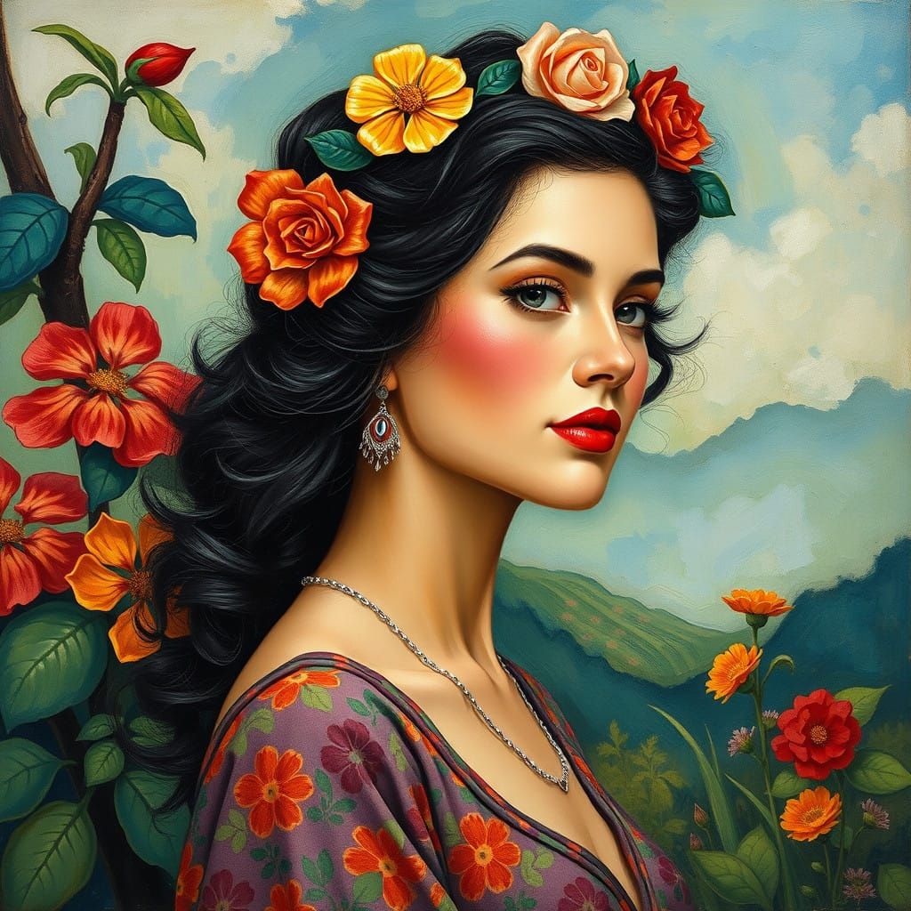 Naive Elegance in Vibrant Gouache