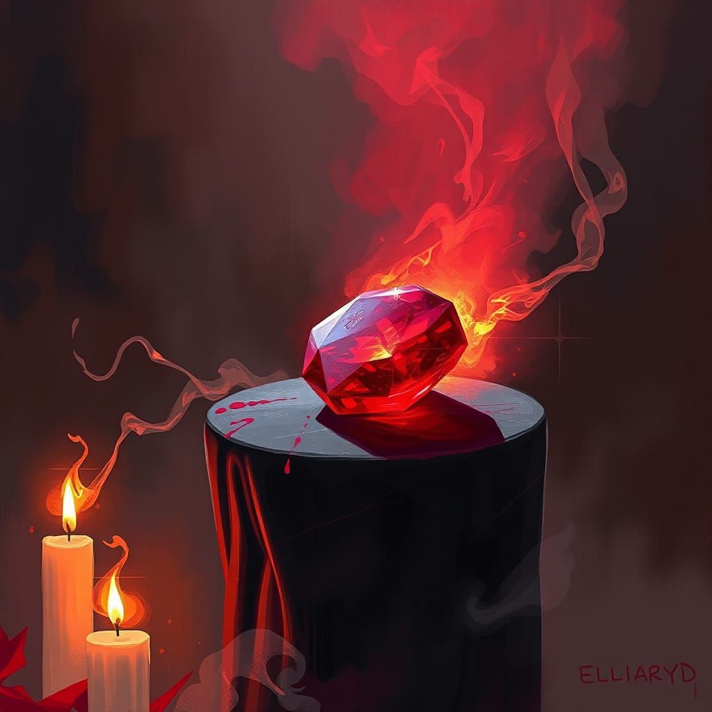Mystical Fire Ruby Gemstone Art