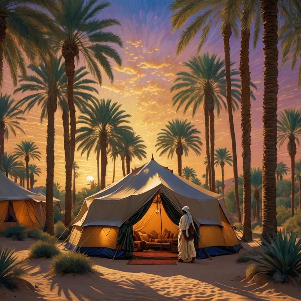 Arabian desert oasis