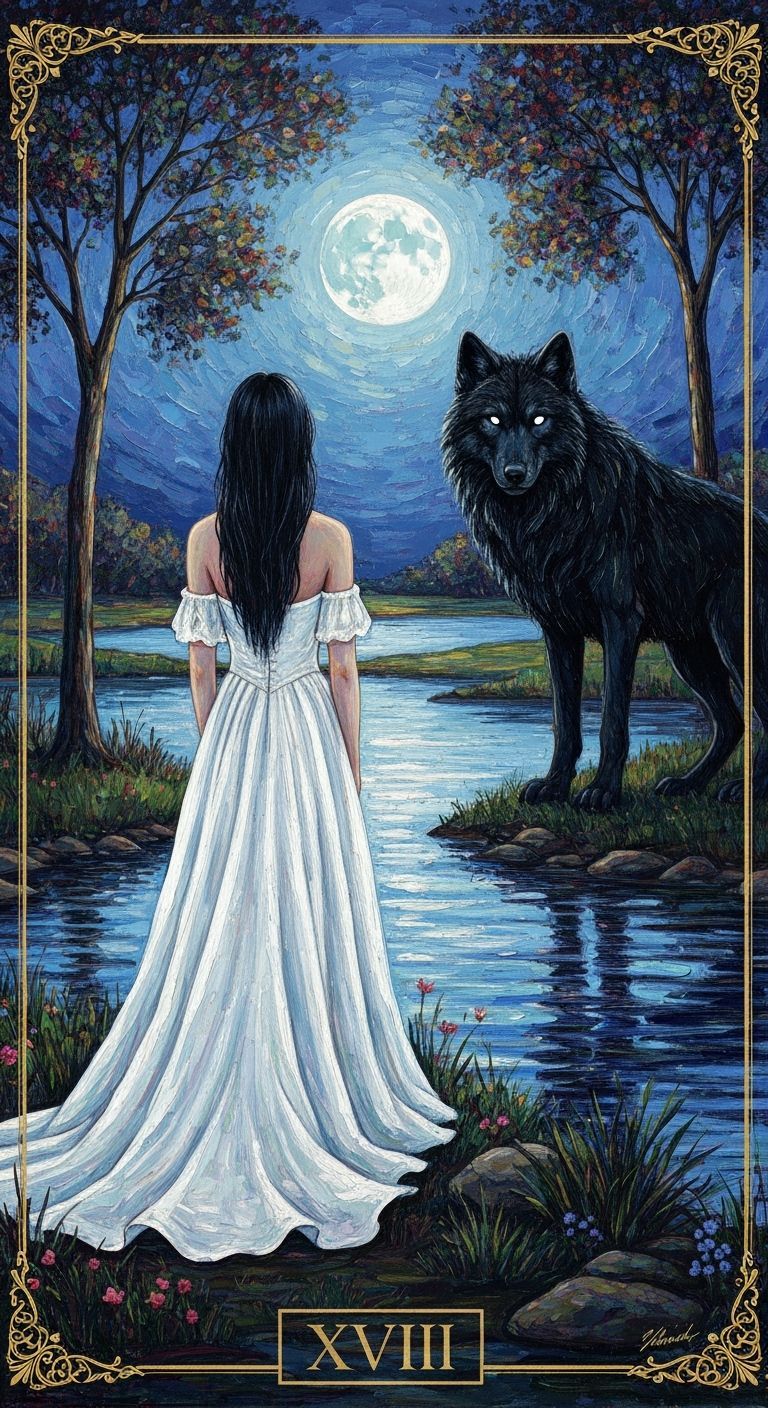 Serene River Crossing Under Full Moon as Impasto Painting