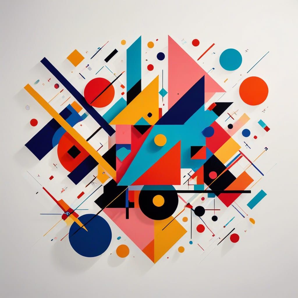 Vibrant Geometric Abstraction in Bauhaus Style