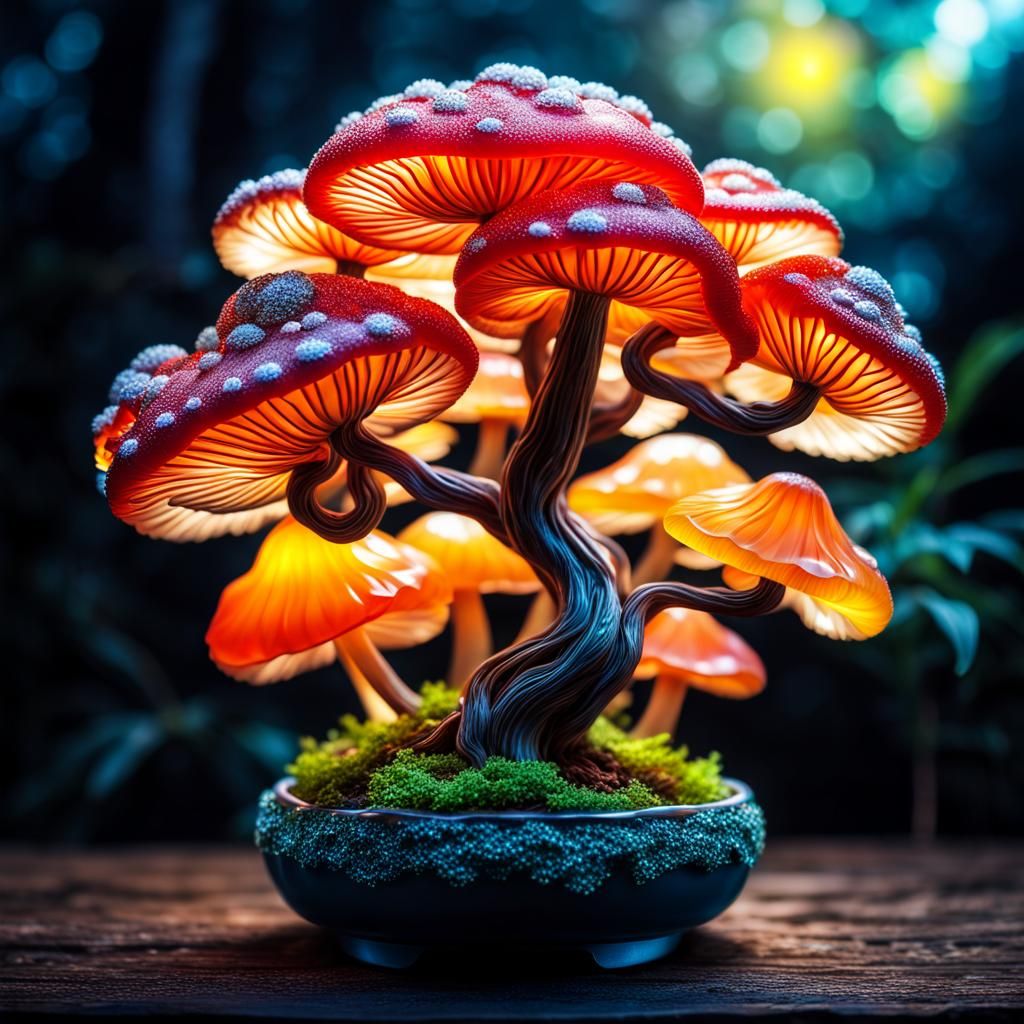 Jelly Art: jelly mushroom bonsai