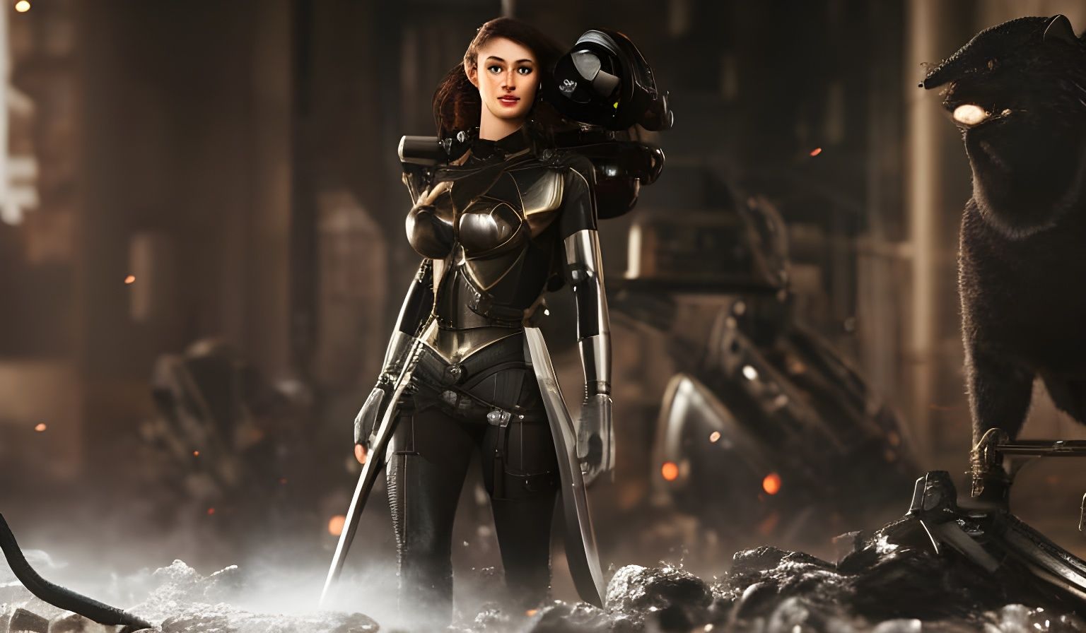 Post-Apocalyptic Maid Warrior in Ultra Detail