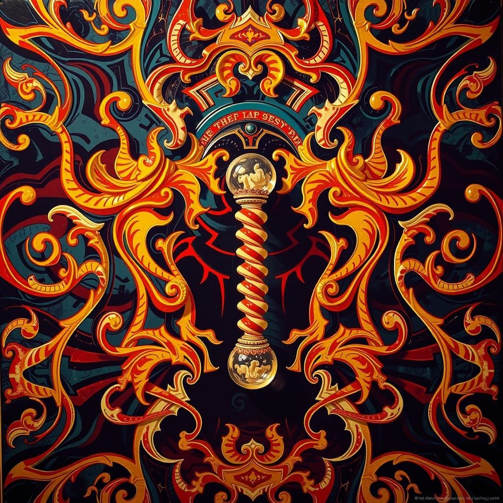 Abstract Swirling Gelato Colors with Stripes and Geometric S...