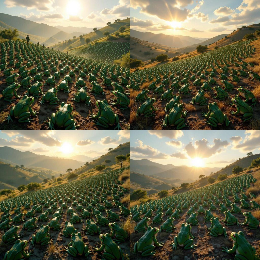 Epic Frog Army on Hilly Terrain