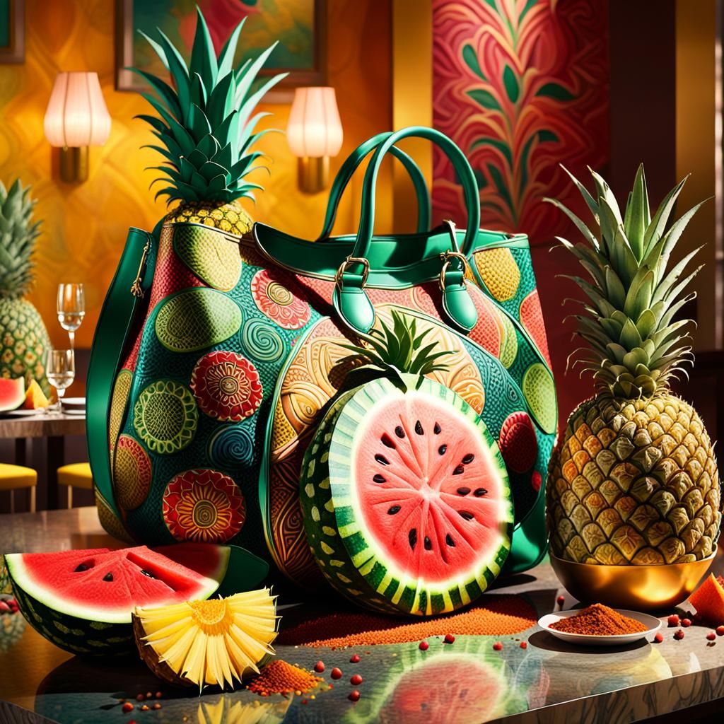 Whimsical Still Life of Groceries in a Hotel Restaurant