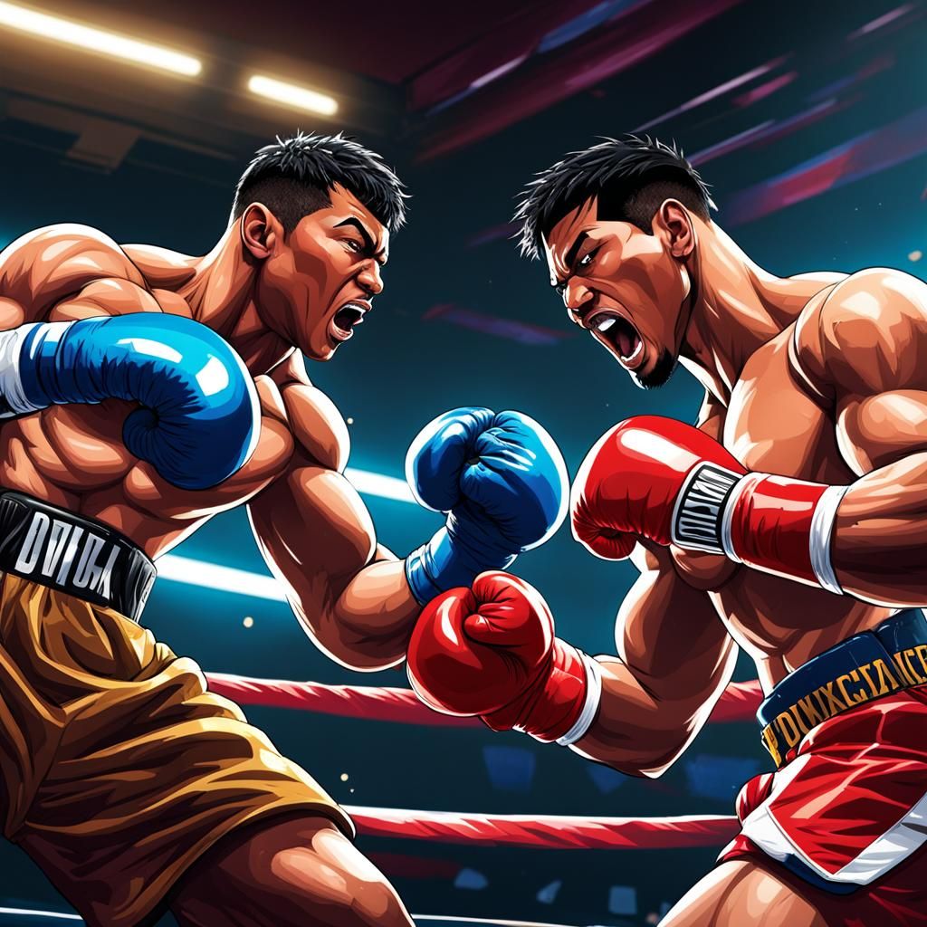 Boxer Receives Punch in Hyperrealistic Boxing Ring Art
