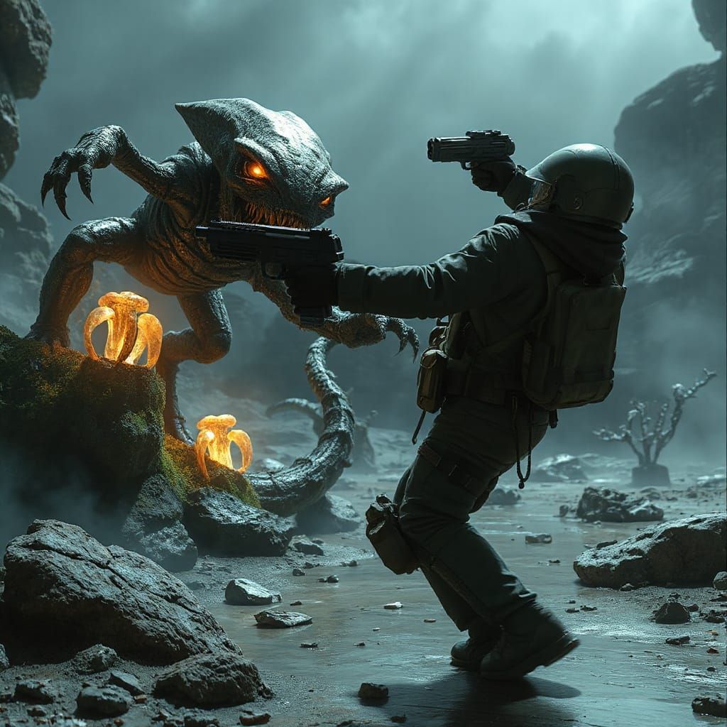 Sci-Fi Explorer's Desperate Fight on Alien Planet