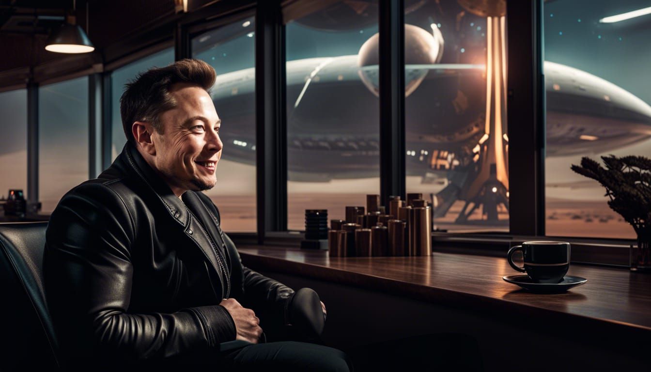 Elon in Starbucks on Mars