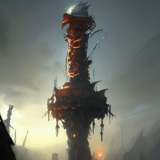 Dark Fantasy Tower in Hyperdetailed Unreal Engine Style