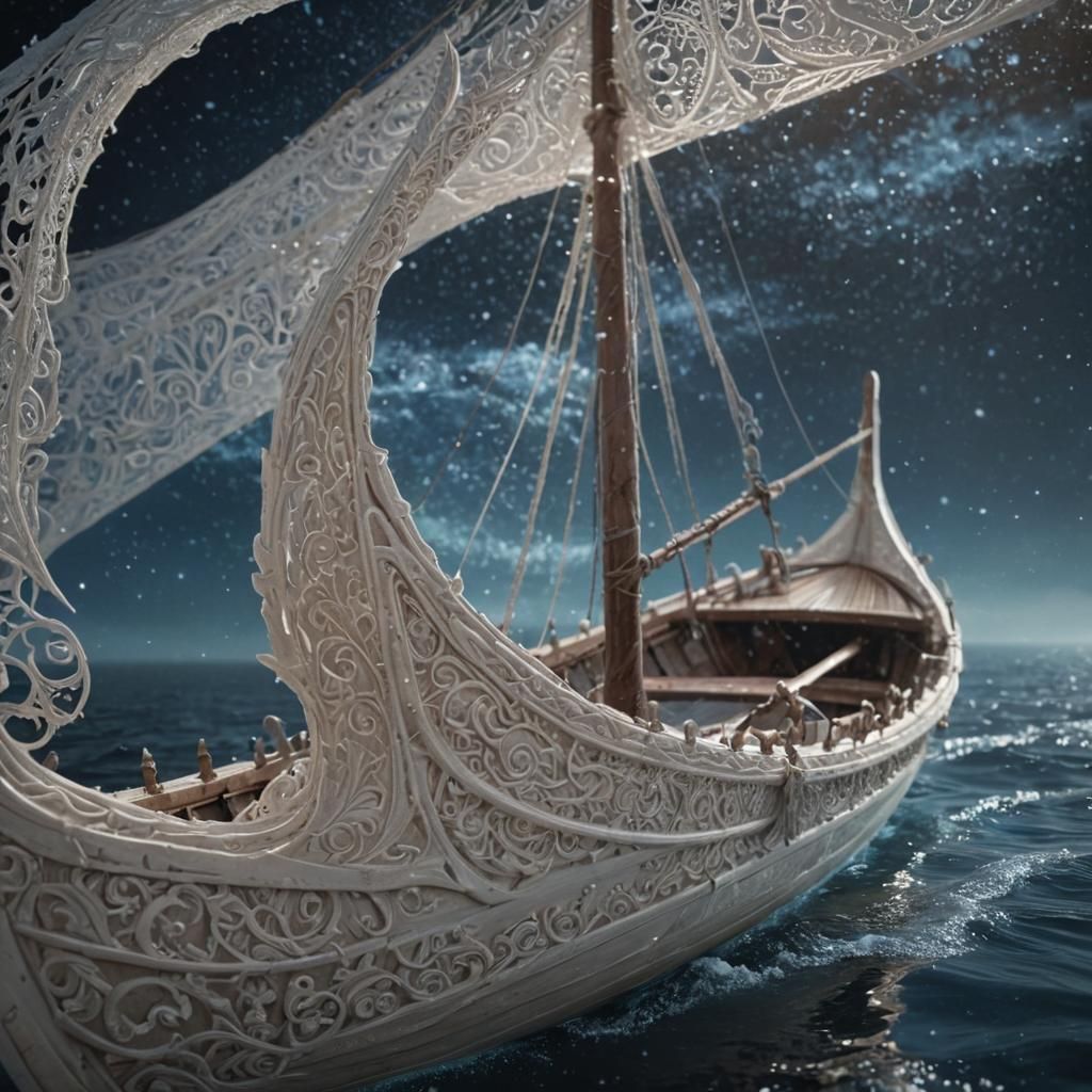 Magical Lace Viking Longboat in Space