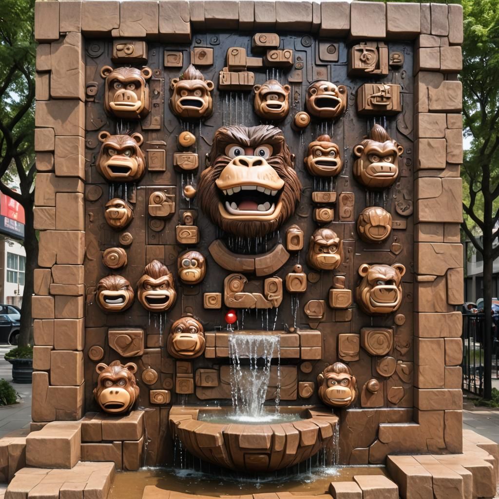Donkey Kong water fountain