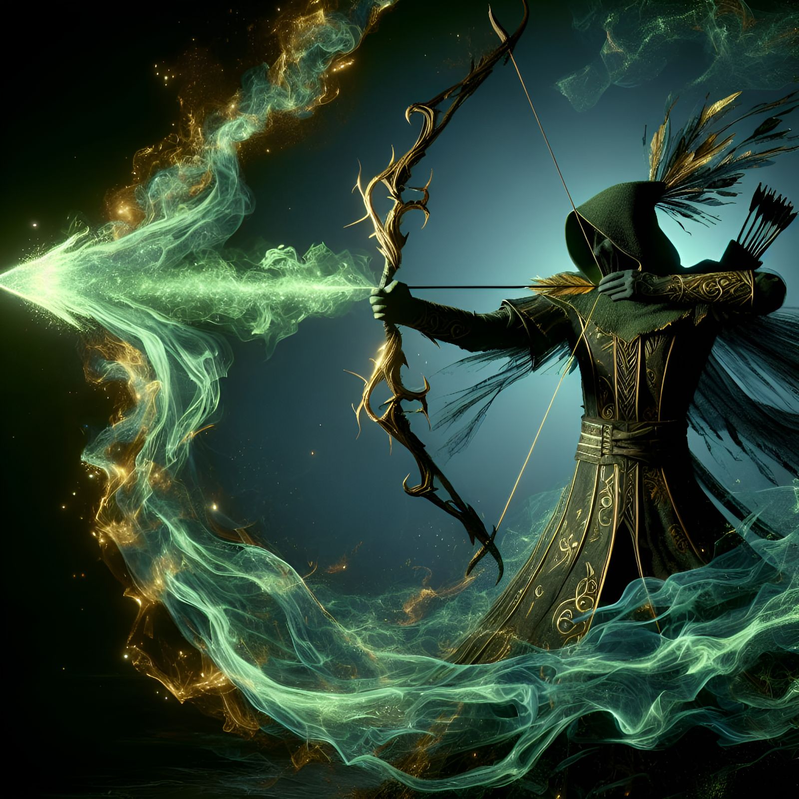 Dynamic Acid Arrow Magic Spell Illustration