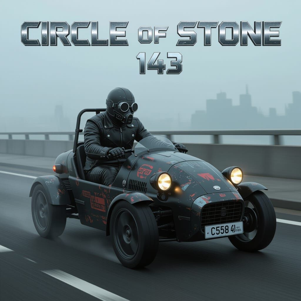 Robot Drives Reliant Robin in Cyberpunk Style