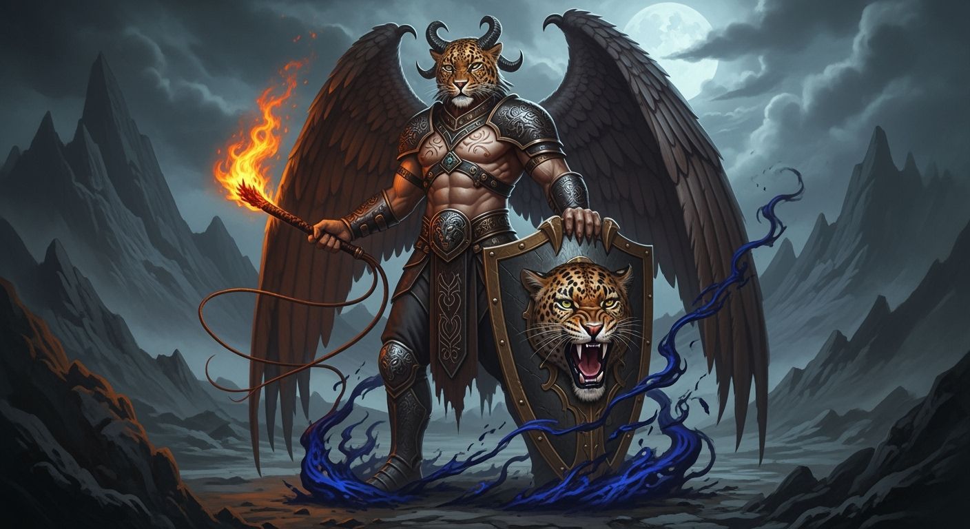 Demon Sitri with Leopard Face and Griffin Wings