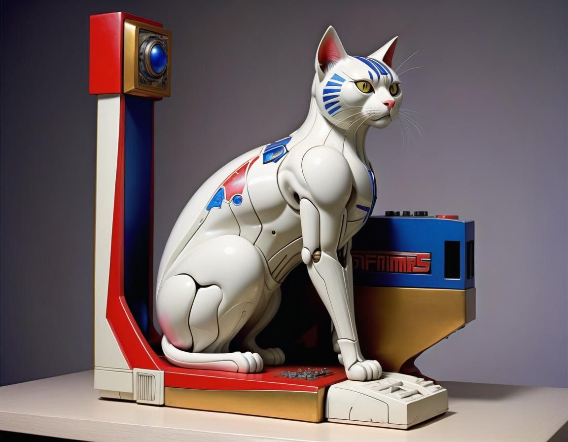 Optimus Prime Cat in Surreal Biomechanical Style