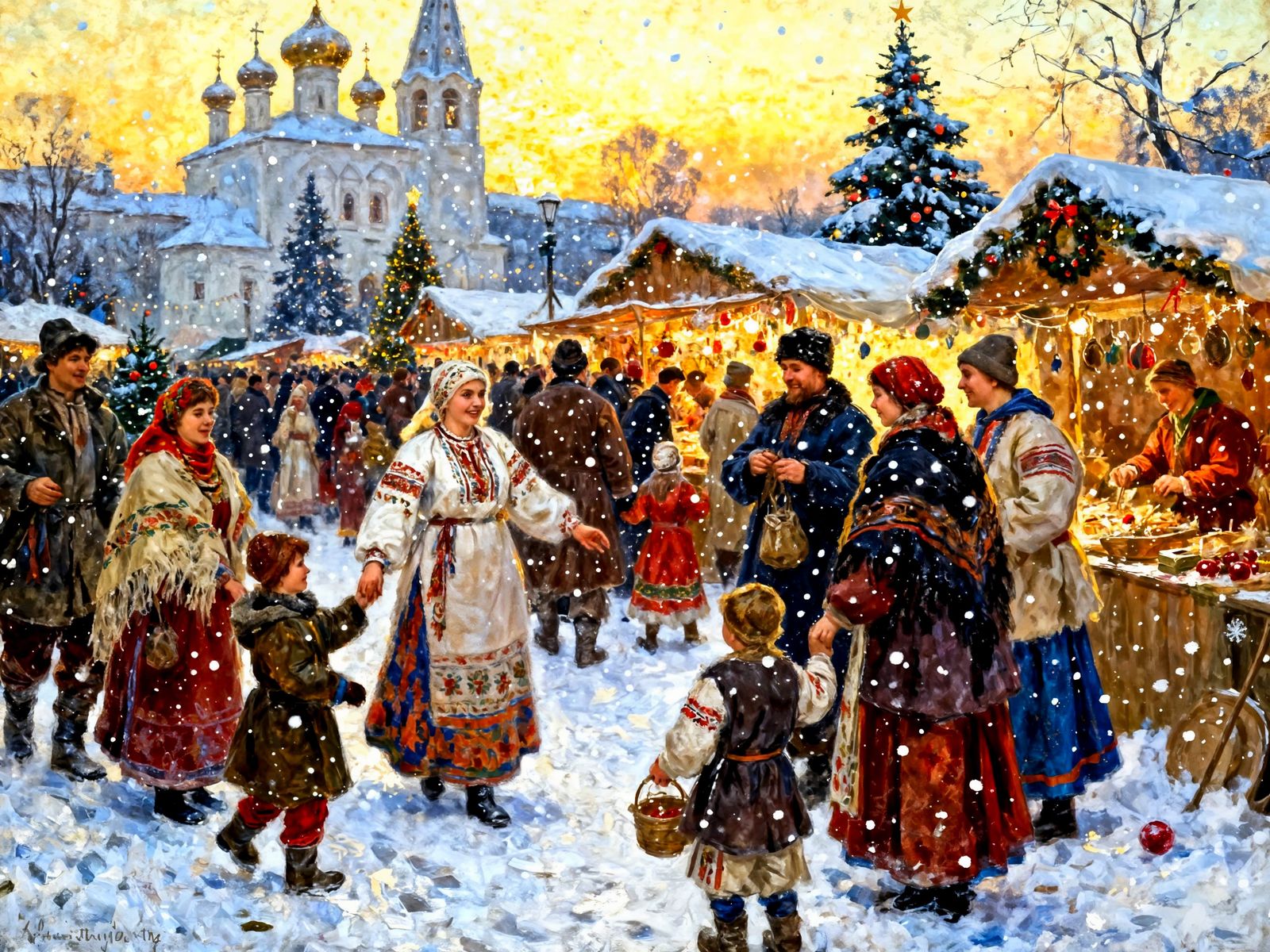 Ukrainian Christmas Market Fair Festive Atmosphere