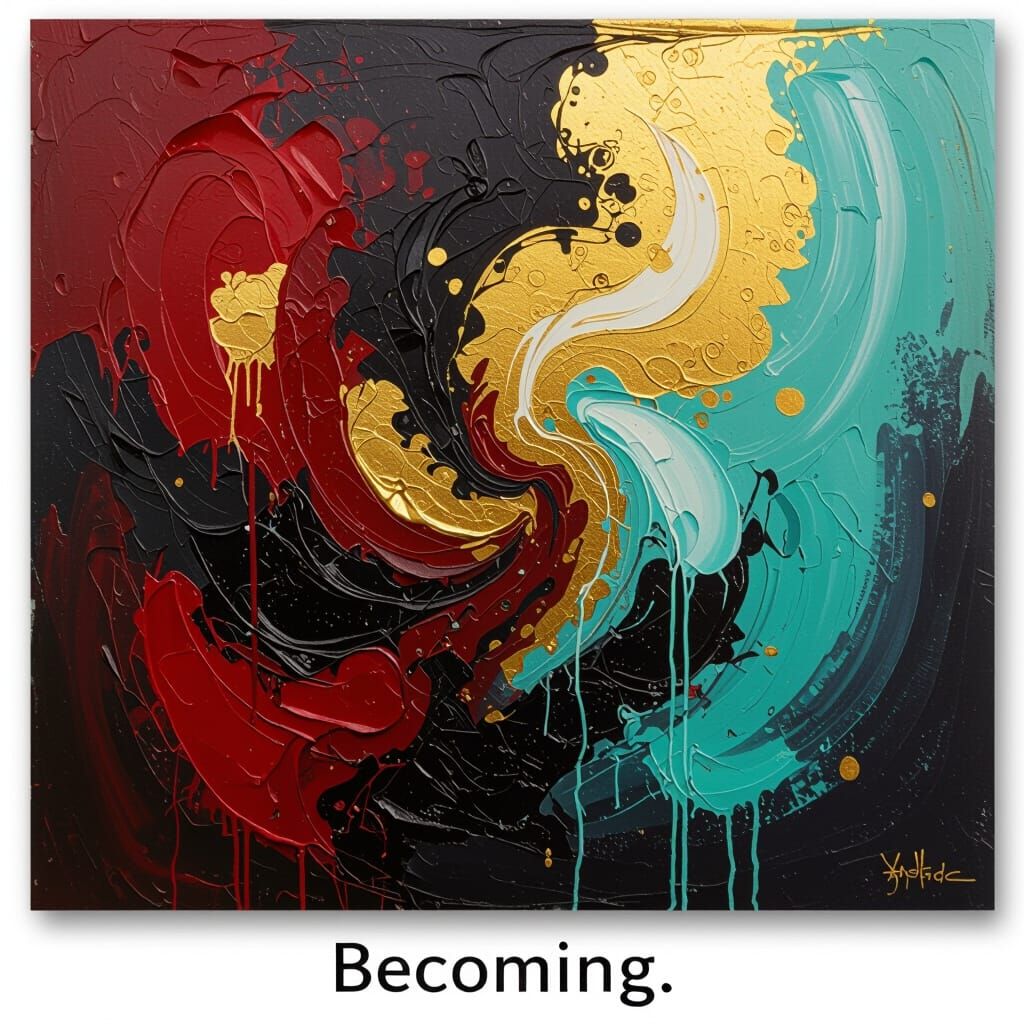 Abstract Expressionist Painting "Becoming" of Transformation