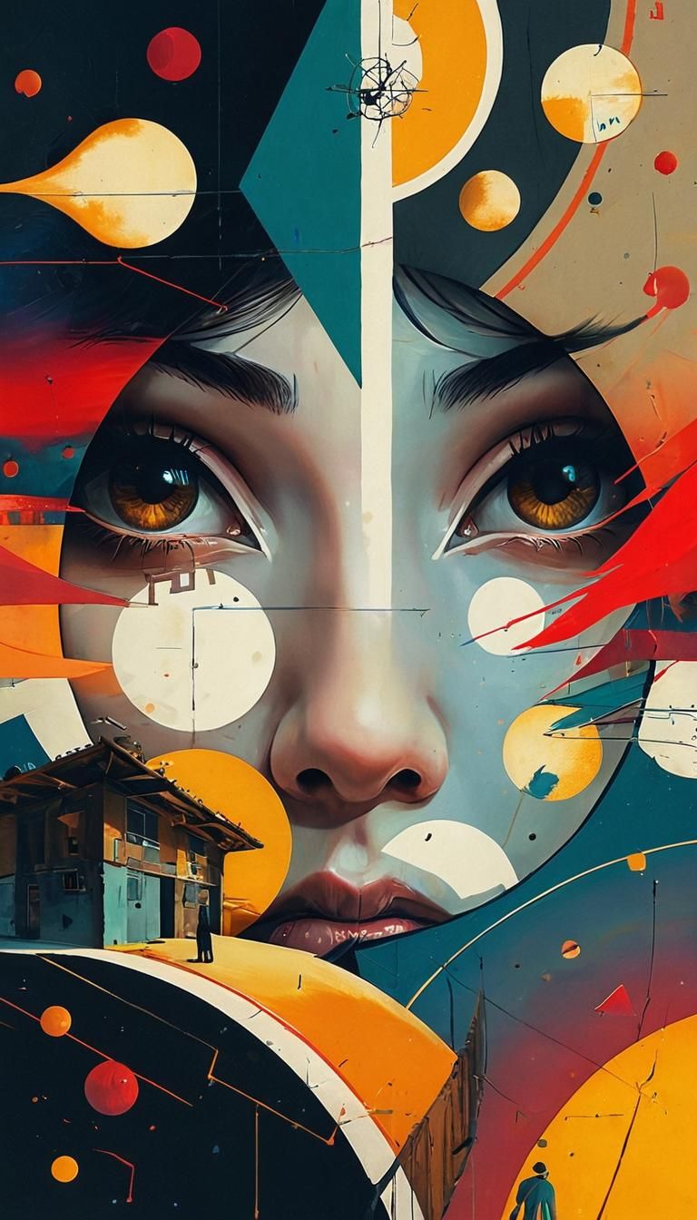 Surreal Abstract Faces in Dreamlike Expressionism