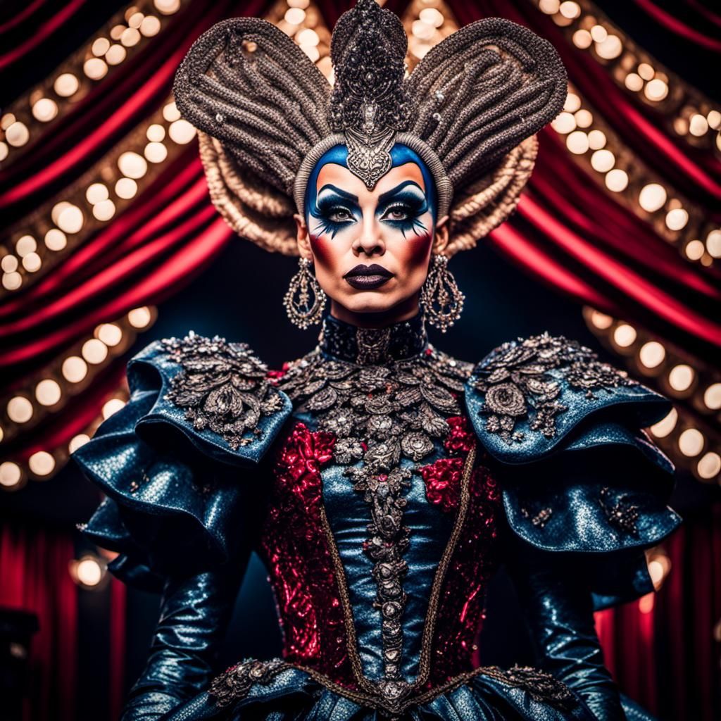 Glamorous Drag Queen on the Red Carpet in HDR