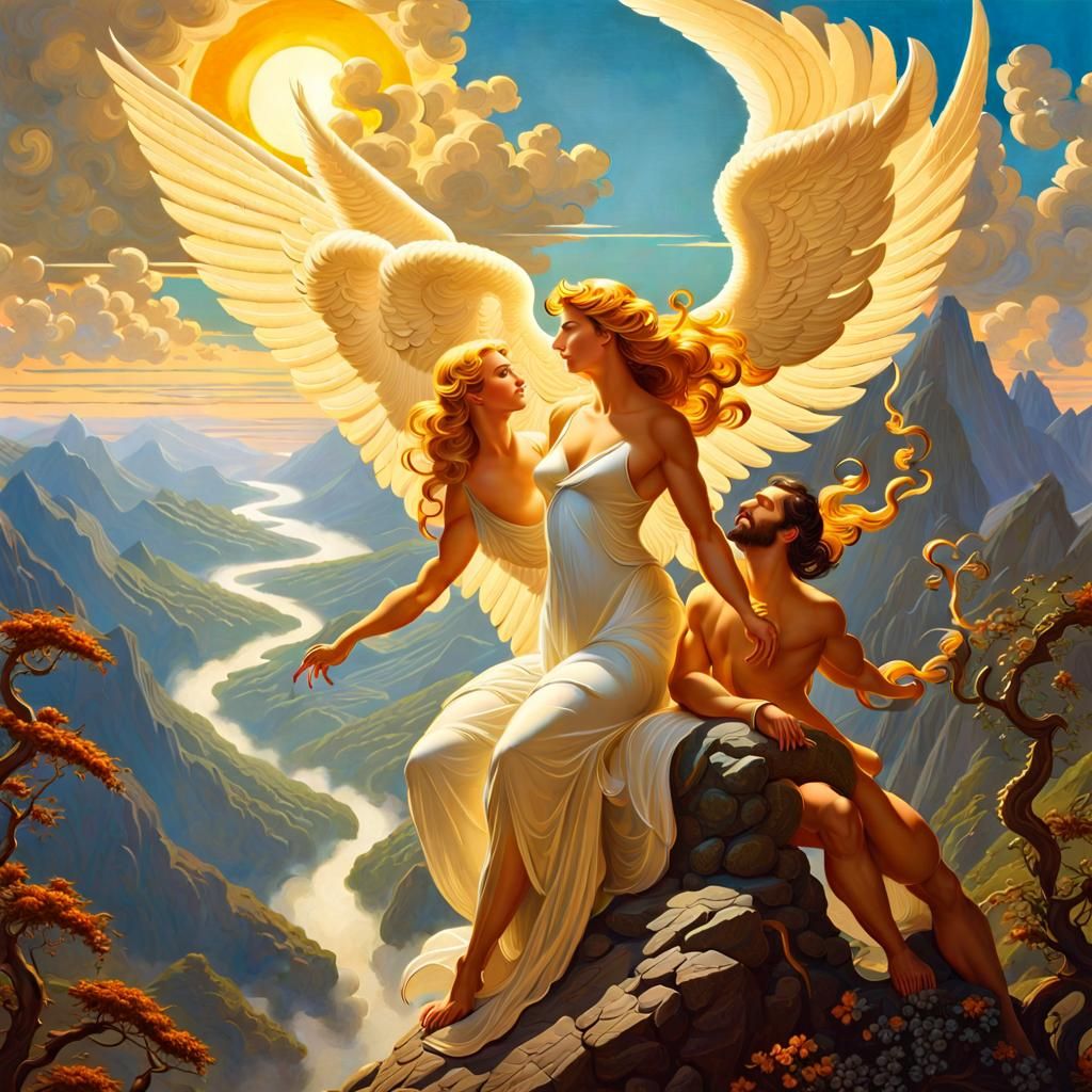 Adam and Eve Temptation: Detailed Digital Painting